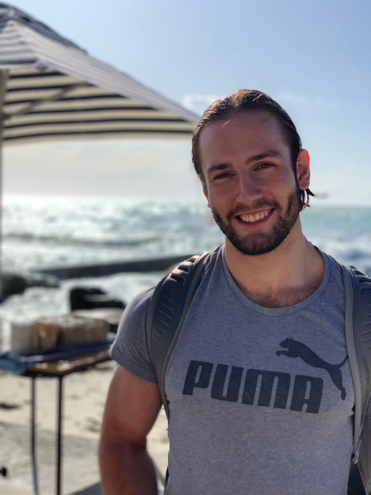 Keanu Calo on the beach in Cape Town